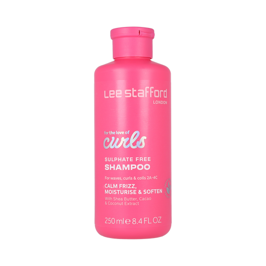 Lee Stafford For the Love of Curls shampoo bottle, 250ml, Haarverzorging product with curly hair care formula.