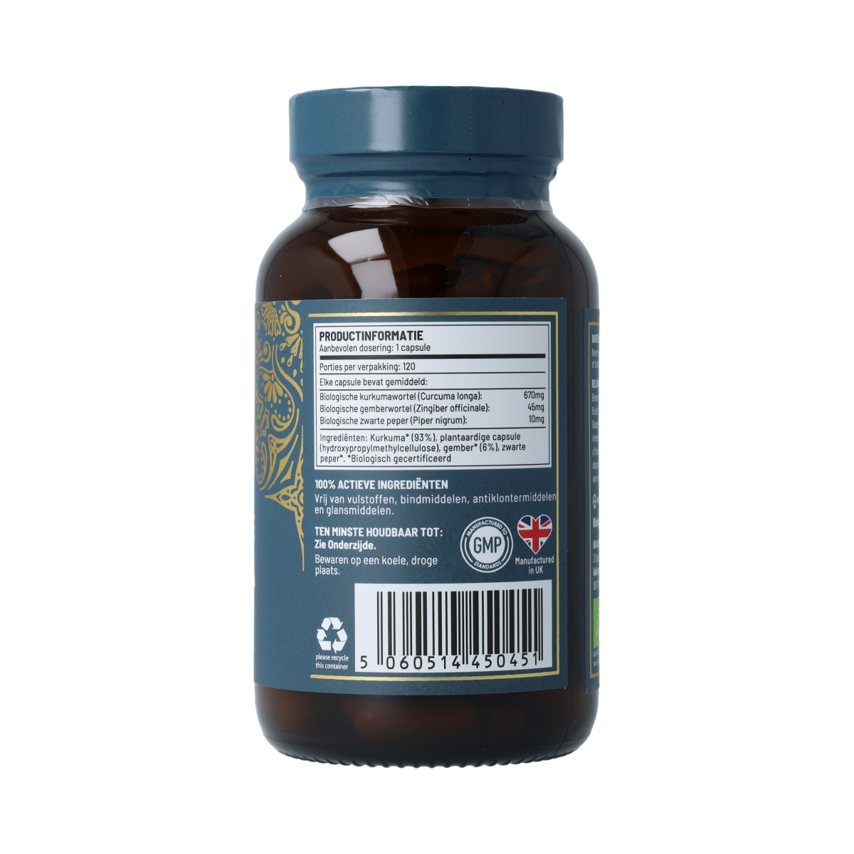 Ayurvediq Biologische Kurkuma 120.00 Vegetarische capsules