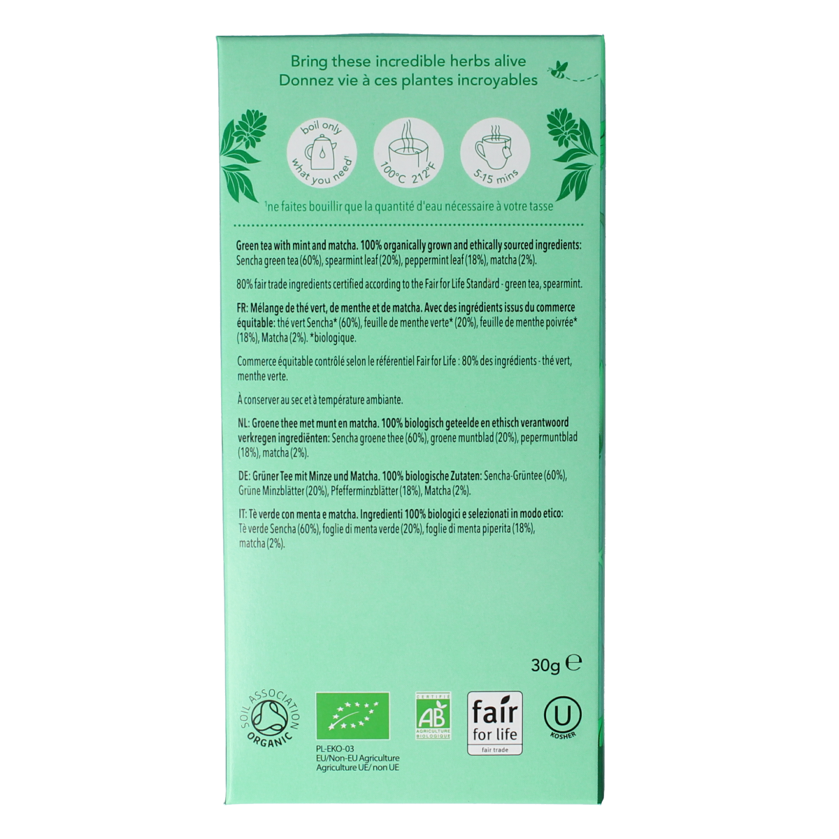 Pukka Mint matcha green tea bio 20.00 Zakjes