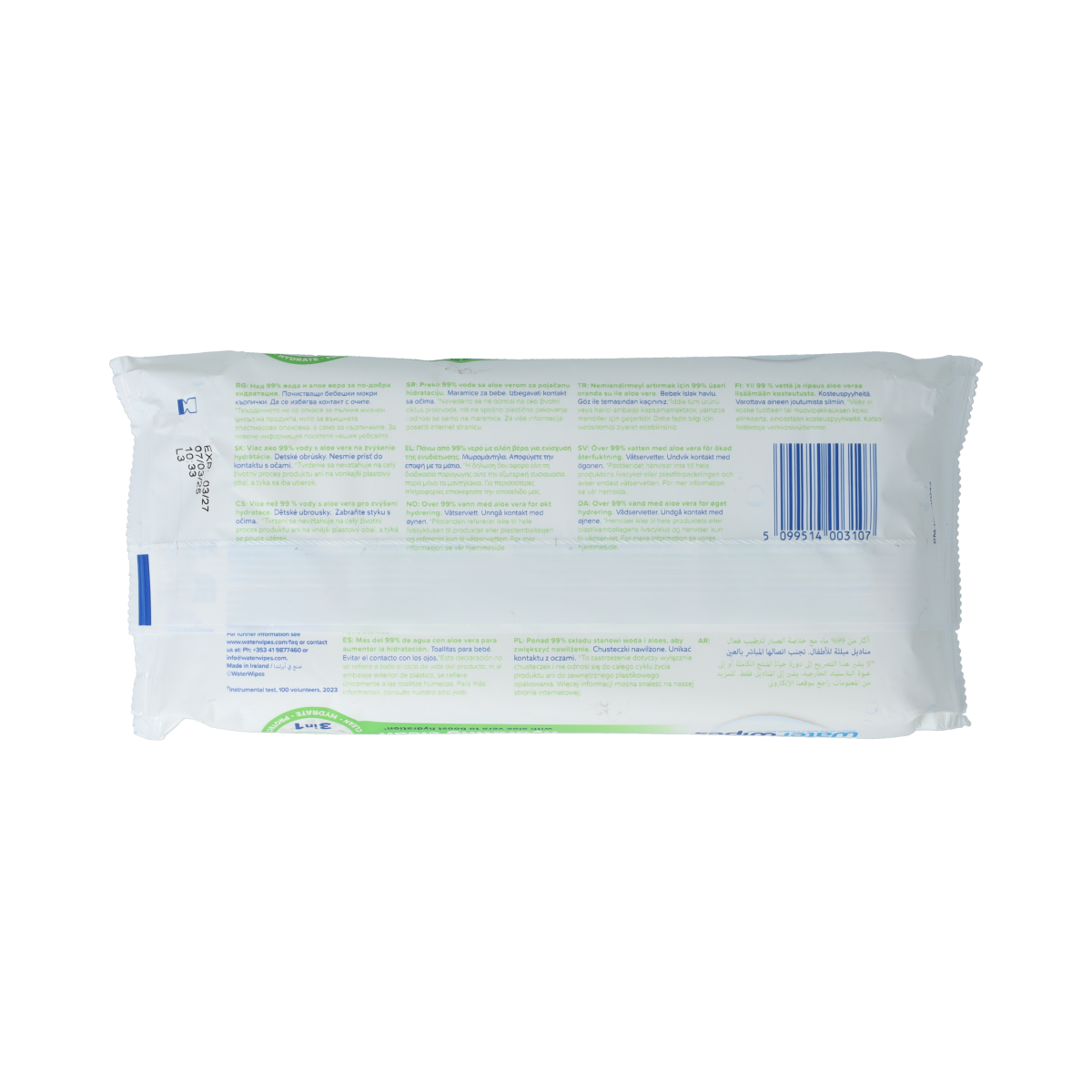 WaterWipes Hydrating vochtige doekjes, 48 stuks, verpakking van Waterwipes