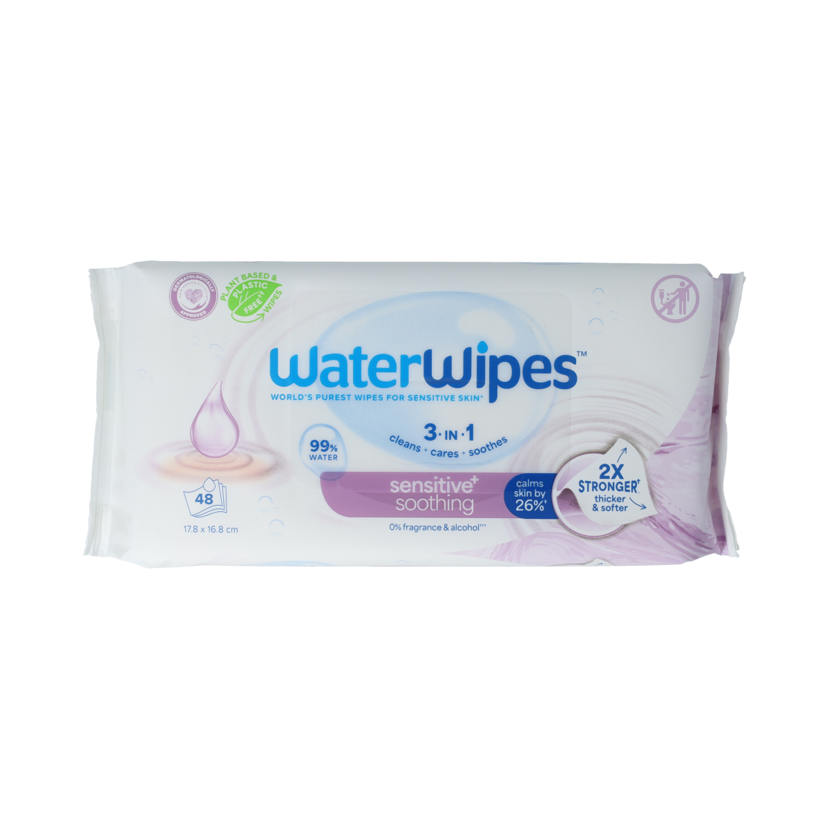 WaterWipes Soothing vochtige doekjes, verpakking met 48 stuks van WaterWipes