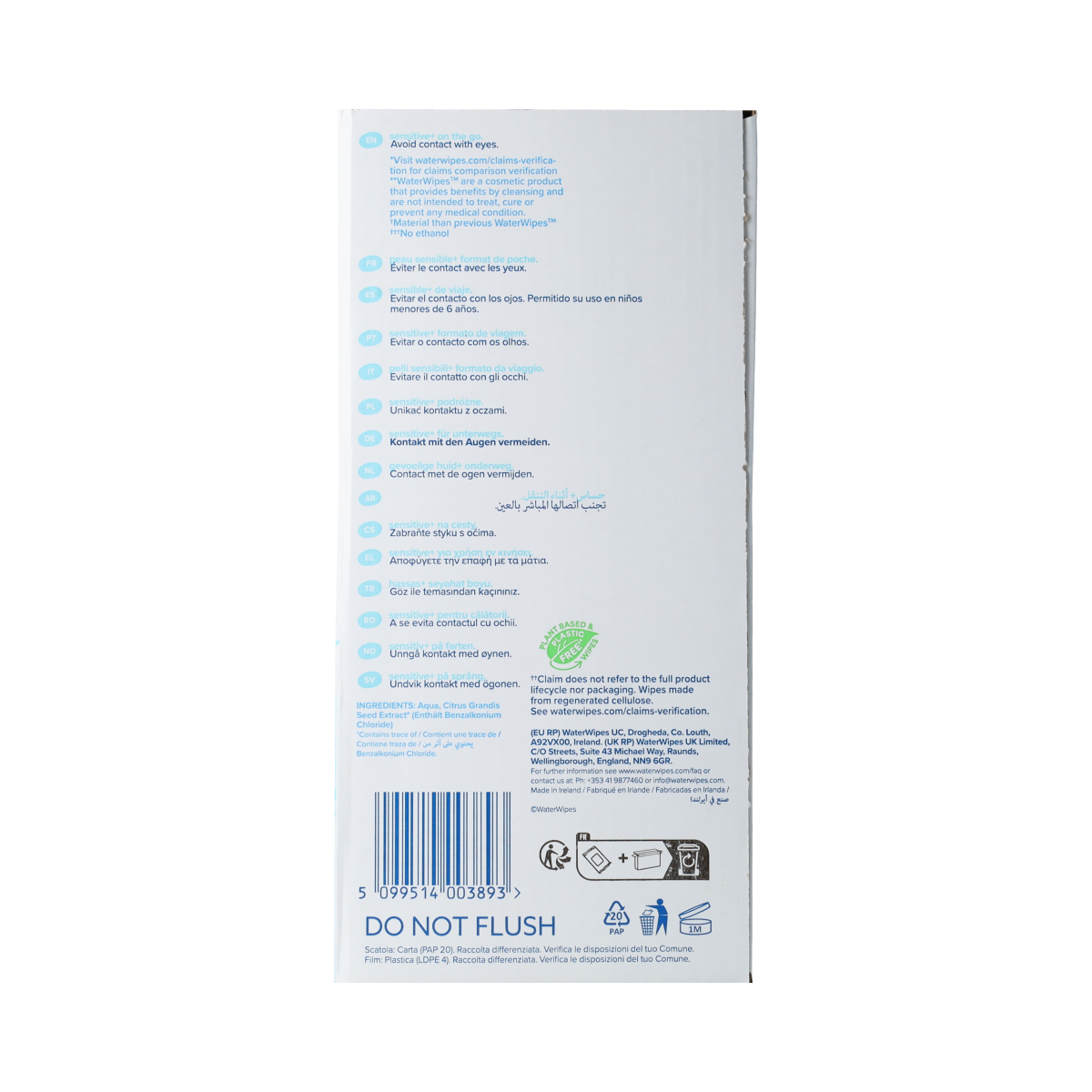Waterwipes Waterwipes On The Go 8 x 28st  8.00 Stuks