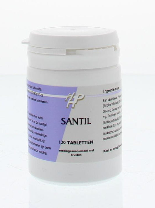 Holisan Santil 120.00 herbal supplement tablets in a blister pack, natural herbal product from Holisan for digestive support.