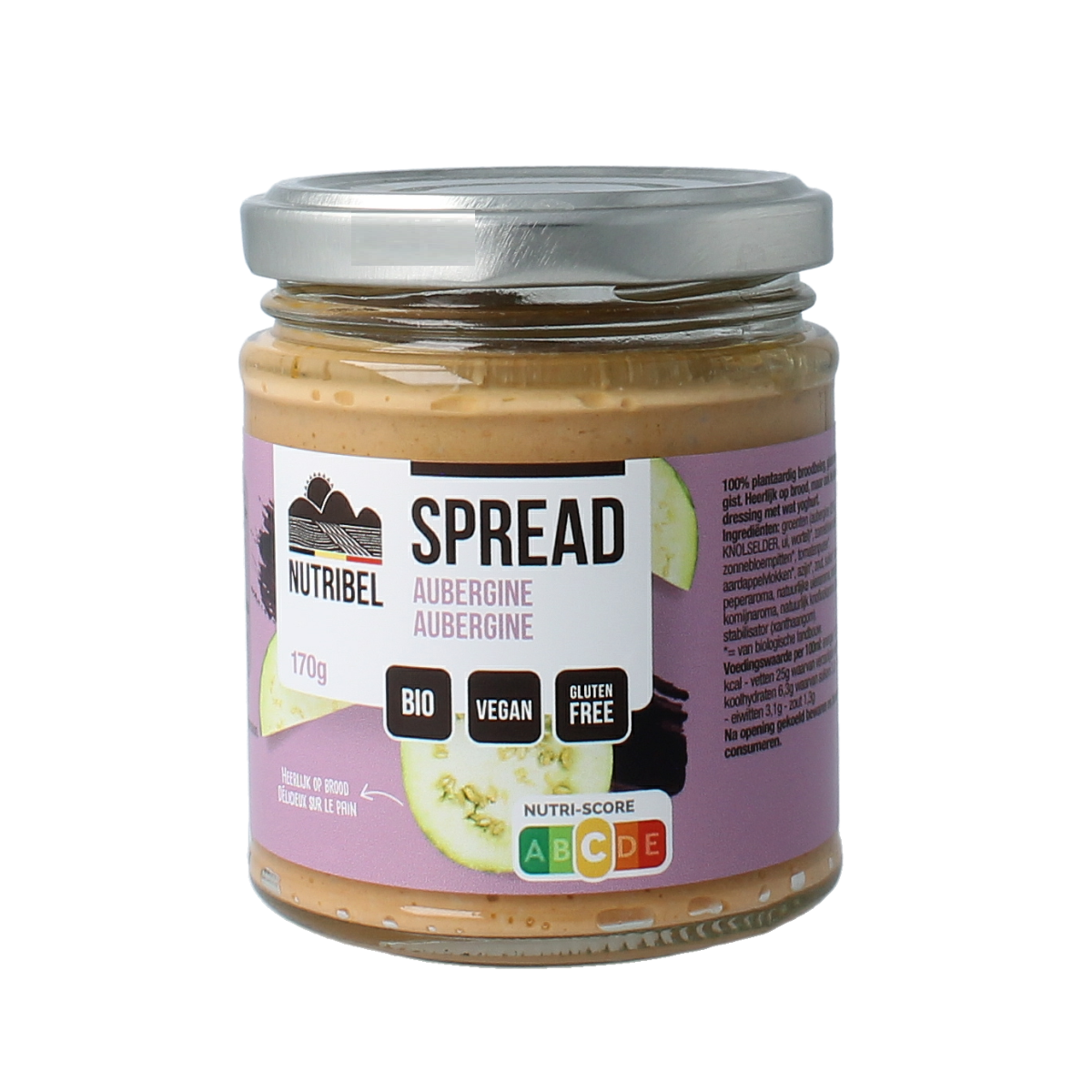 Nutribel Aubergine spread glutenvrij bio 170.00 Gram