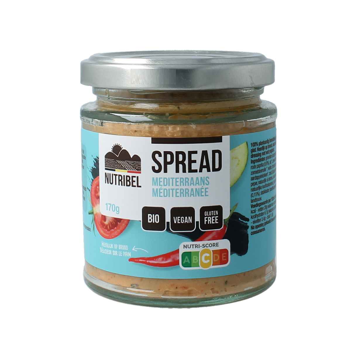 Nutribel Mediterraans spread glutenvrij bio 170.00 Gram
