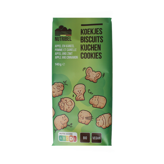Nutribel Kinderkoekjes appel kaneel bio 140 Gram