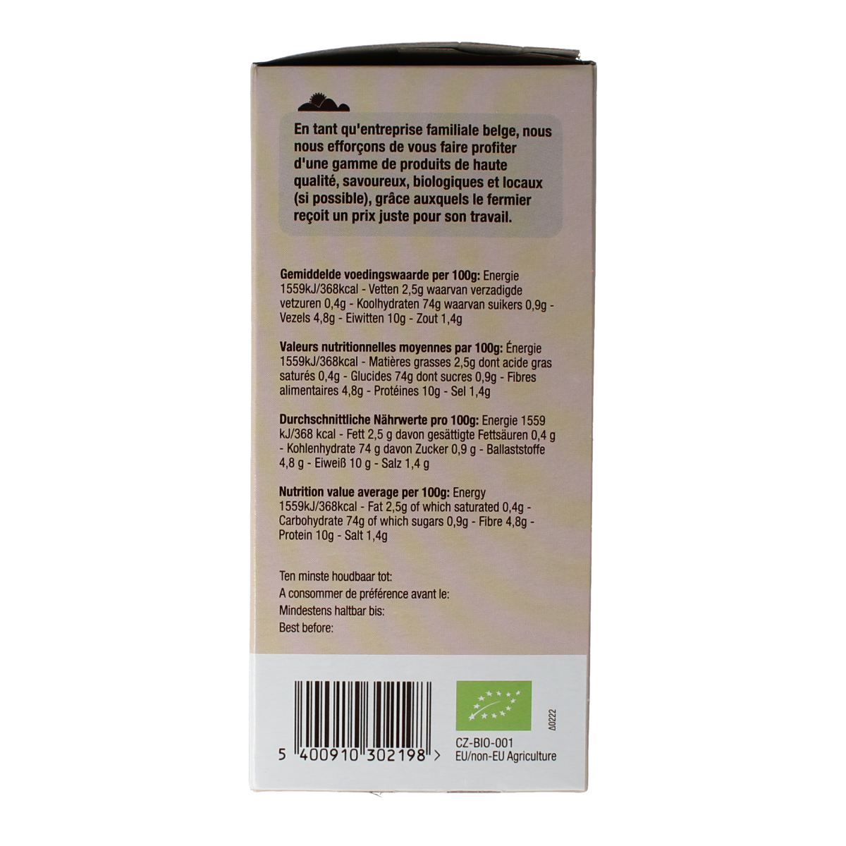 Nutribel bio boekweit crackers, 150g, crispy whole grain gluten-free crackers in a clear package.