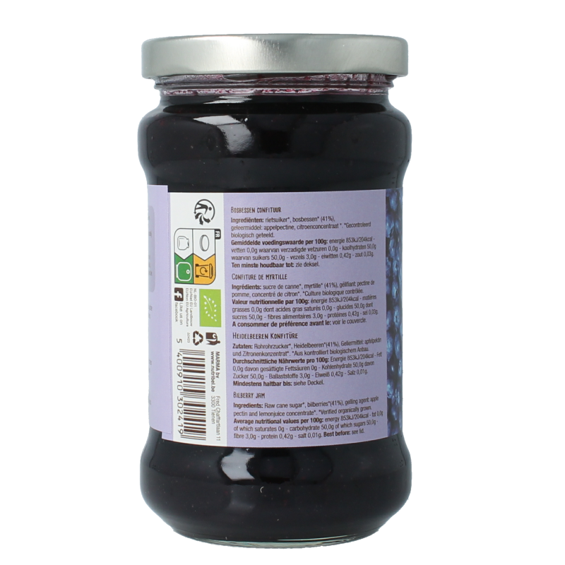 Nutribel Bosbessen confituur bio 340 Gram