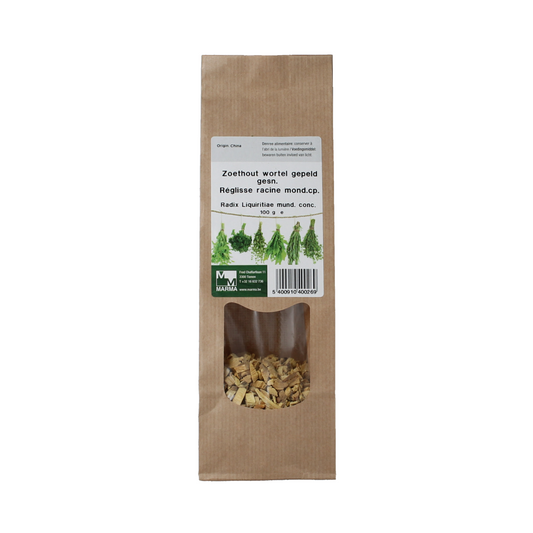 Marma Zoethoutwortel gepeld gesneden 100.00 Gram