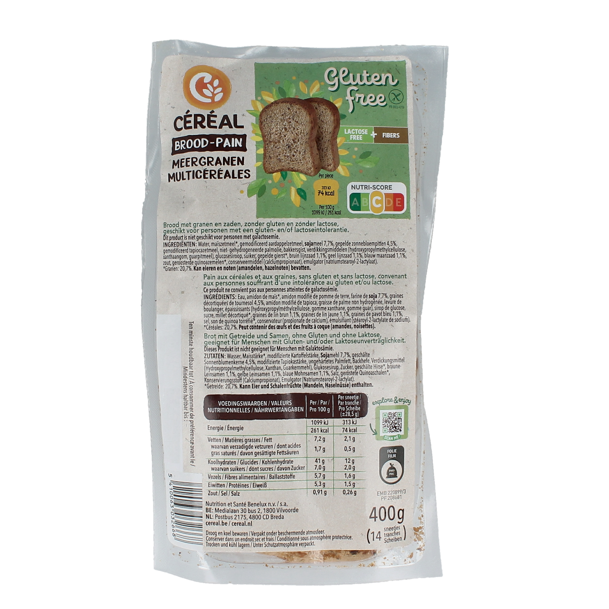 Cereal Op=Op Brood meergranen 400.00 Gram