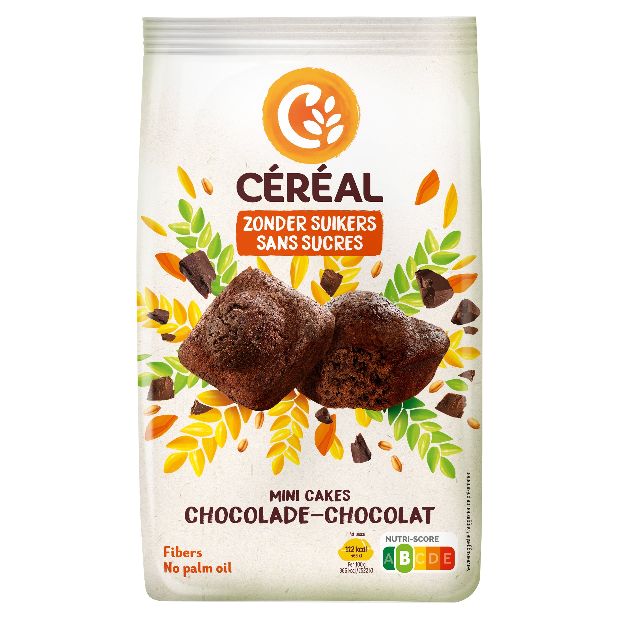 Cereal Mini chocoladecakes zonder suikers 196 Gram
