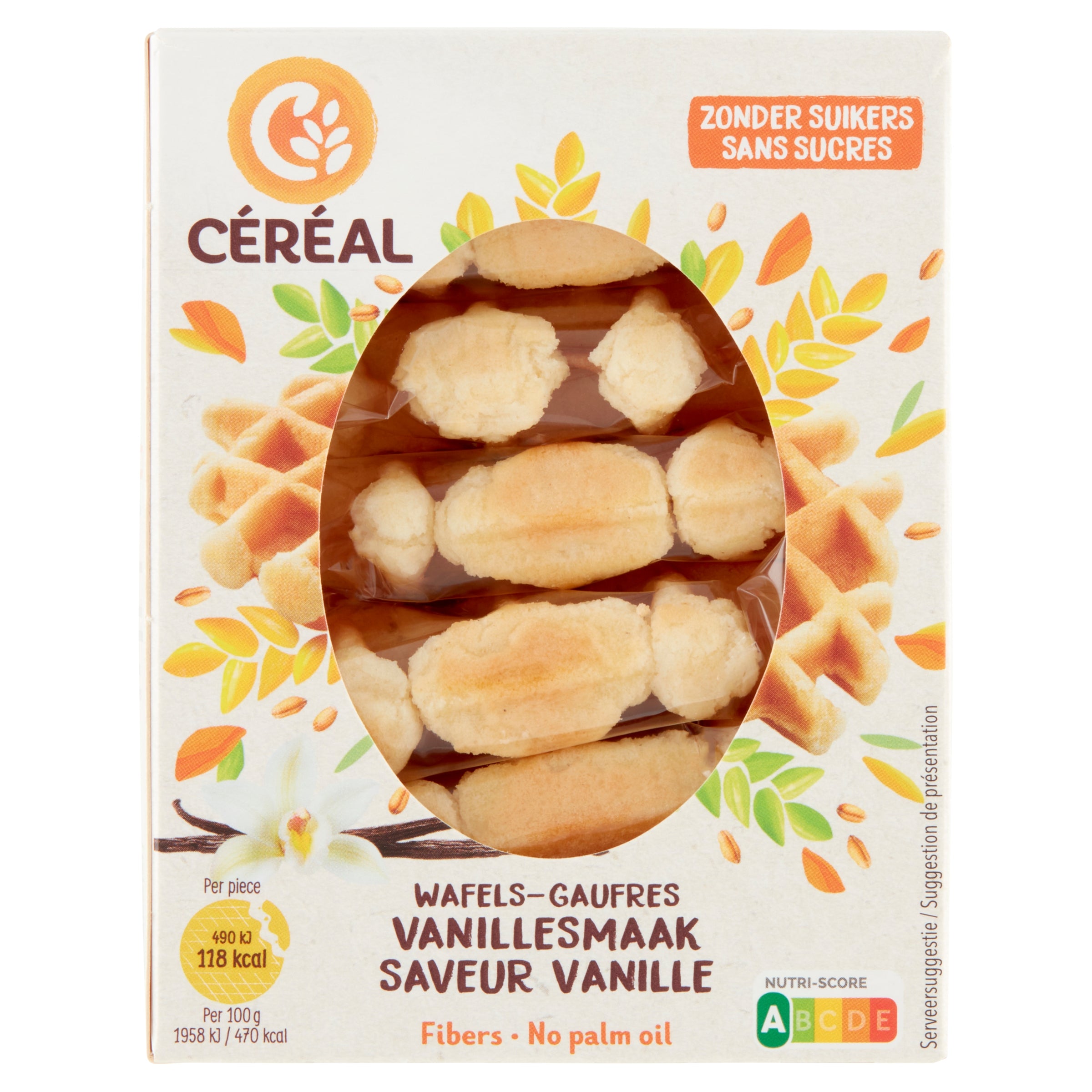 Cereal Zachte vanillewafels zonder suikers 150 Gram