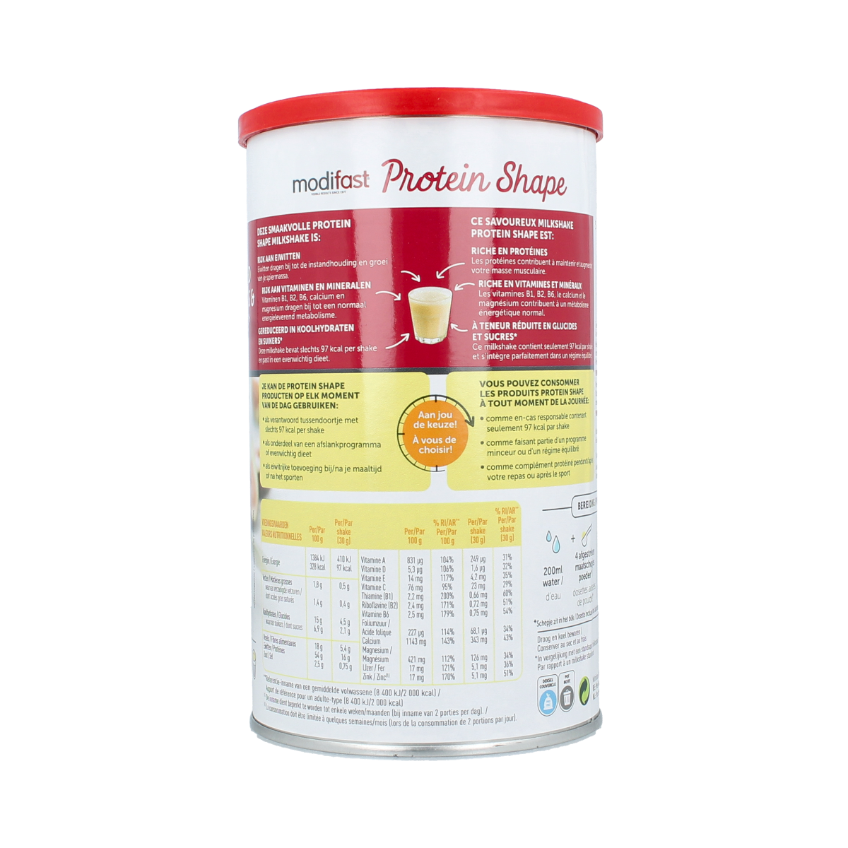 Vanilla Modifast Protein Shake in 420g container, creamy dessert with vanilla flavor, ideal for protein-rich meals.