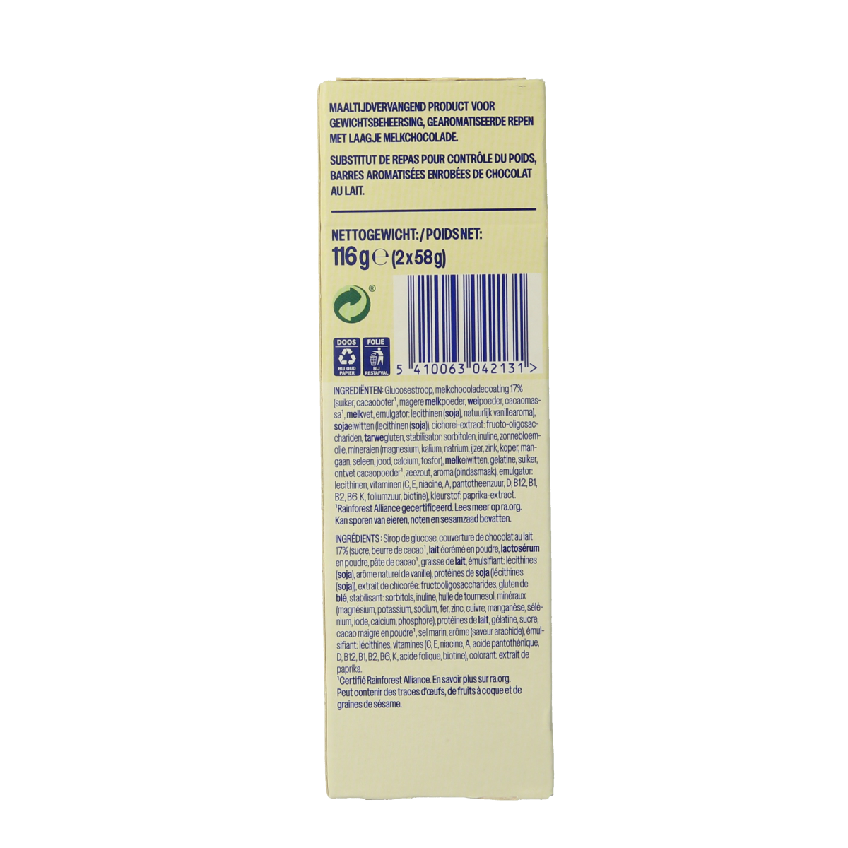 WeCare Meal replacement bars peanut nougat 116.00 Gram