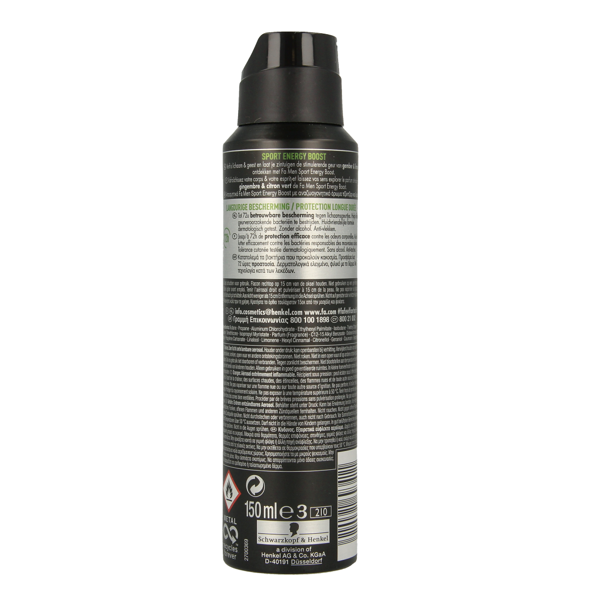 FA Deodorant spray men sport energy boost 150.00 Milliliter