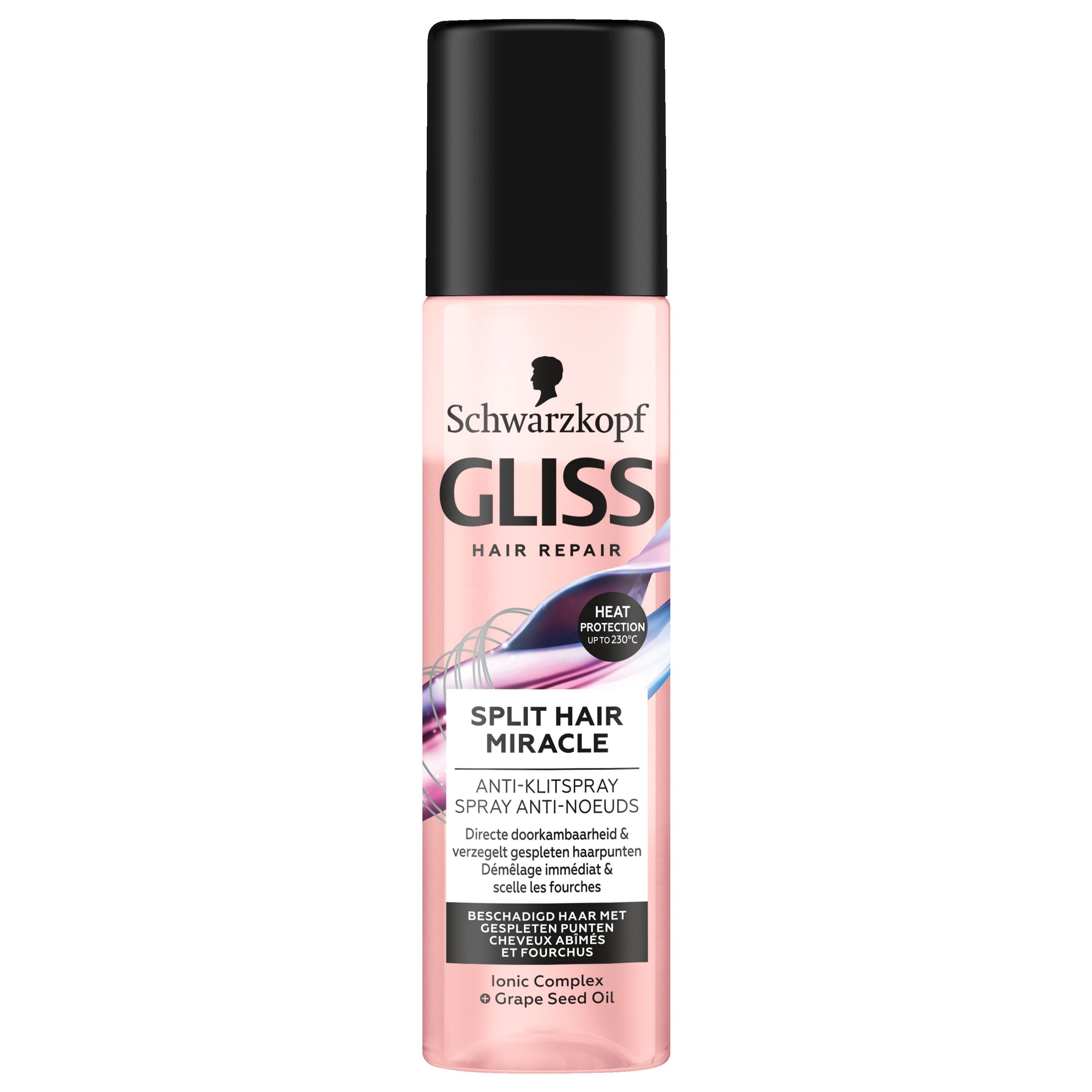 Gliss Kur Anti-klit spray for split ends, 200ml, hair care product with a clear spray bottle and label, designed for damaged hair.
