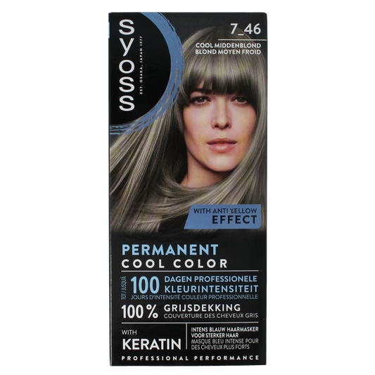 Syoss Permanent cool color 7-46 middenblond 1.00 Set