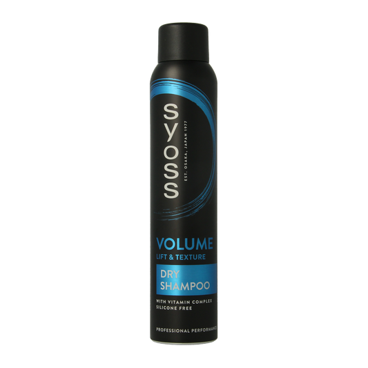 Syoss volume dry shampoo in a 200ml bottle, hair care product for refreshing and adding volume to hair.