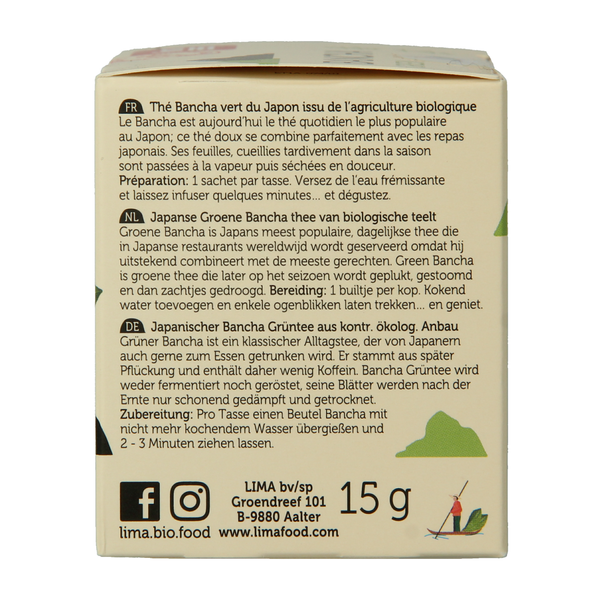 Lima Green bancha thee builtjes bio 10.00 Zakjes