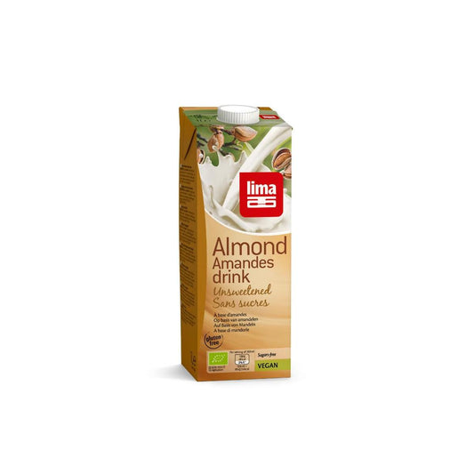 Lima suikervrije biologische amandel drink in 1-liter carton, natural almond beverage from Dranken en Sappen category