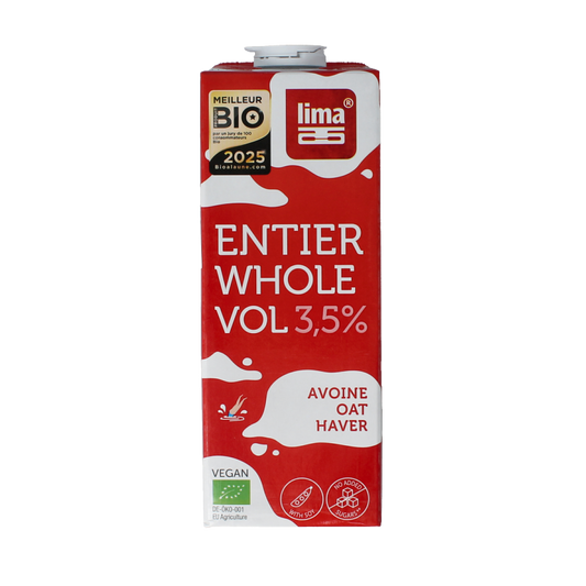 Organic Lima whole fruit drink in a 1000ml bottle, showcasing fresh whole fruits and vibrant packaging.