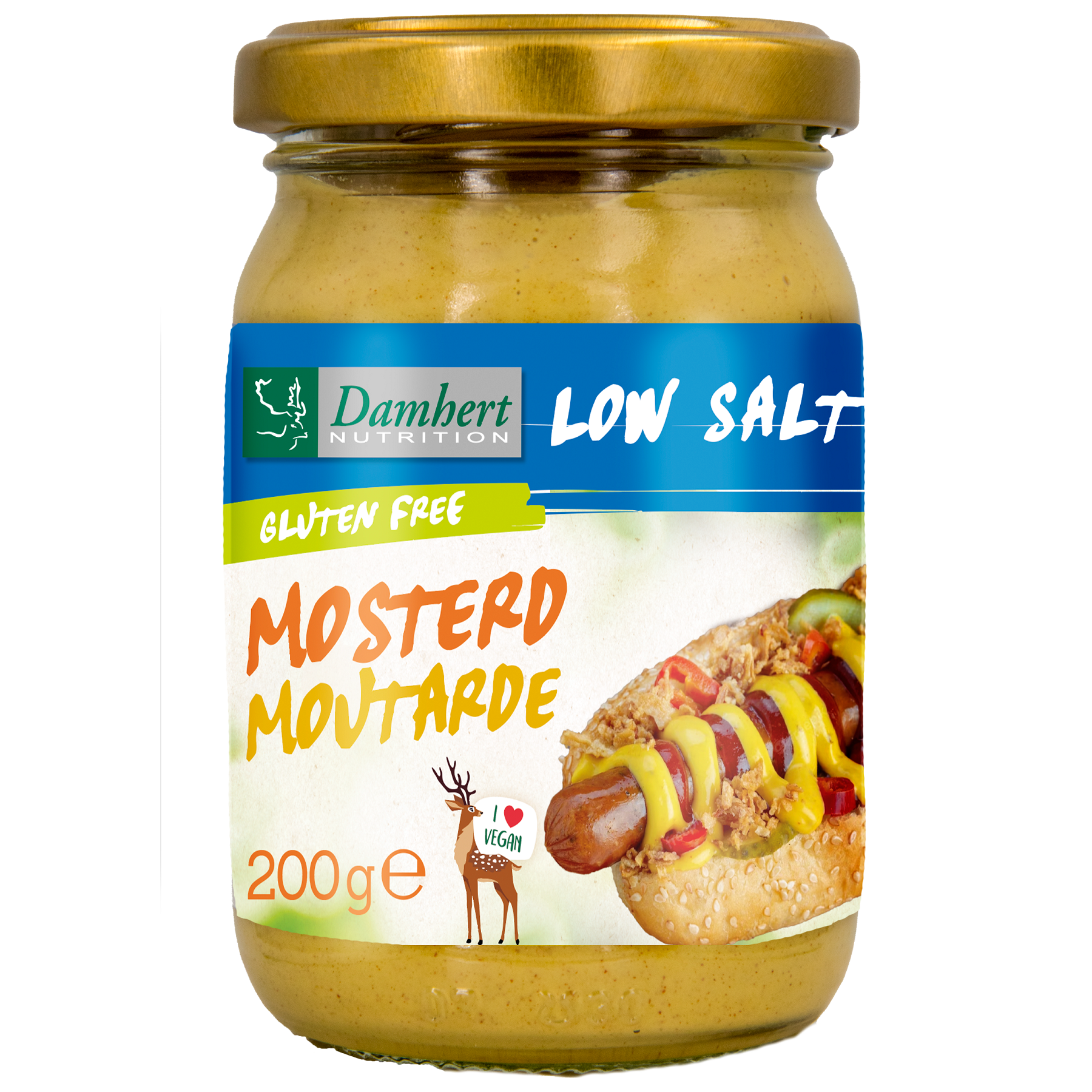 Damhert Mosterd natriumarm glutenvrij 200 Gram