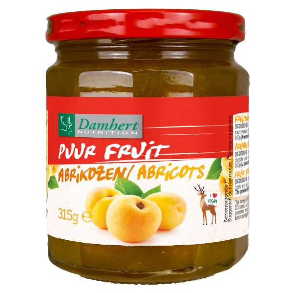 Damhert Puur fruit confituur abrikozen 315.00 Gram