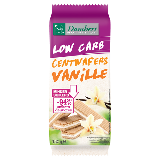 Damhert Centwafers vanille low carb 150 Gram