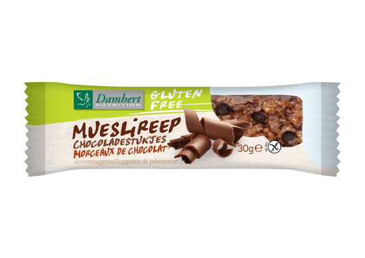 Damhert Mueslireep chocolade glutenvrij 30 Gram