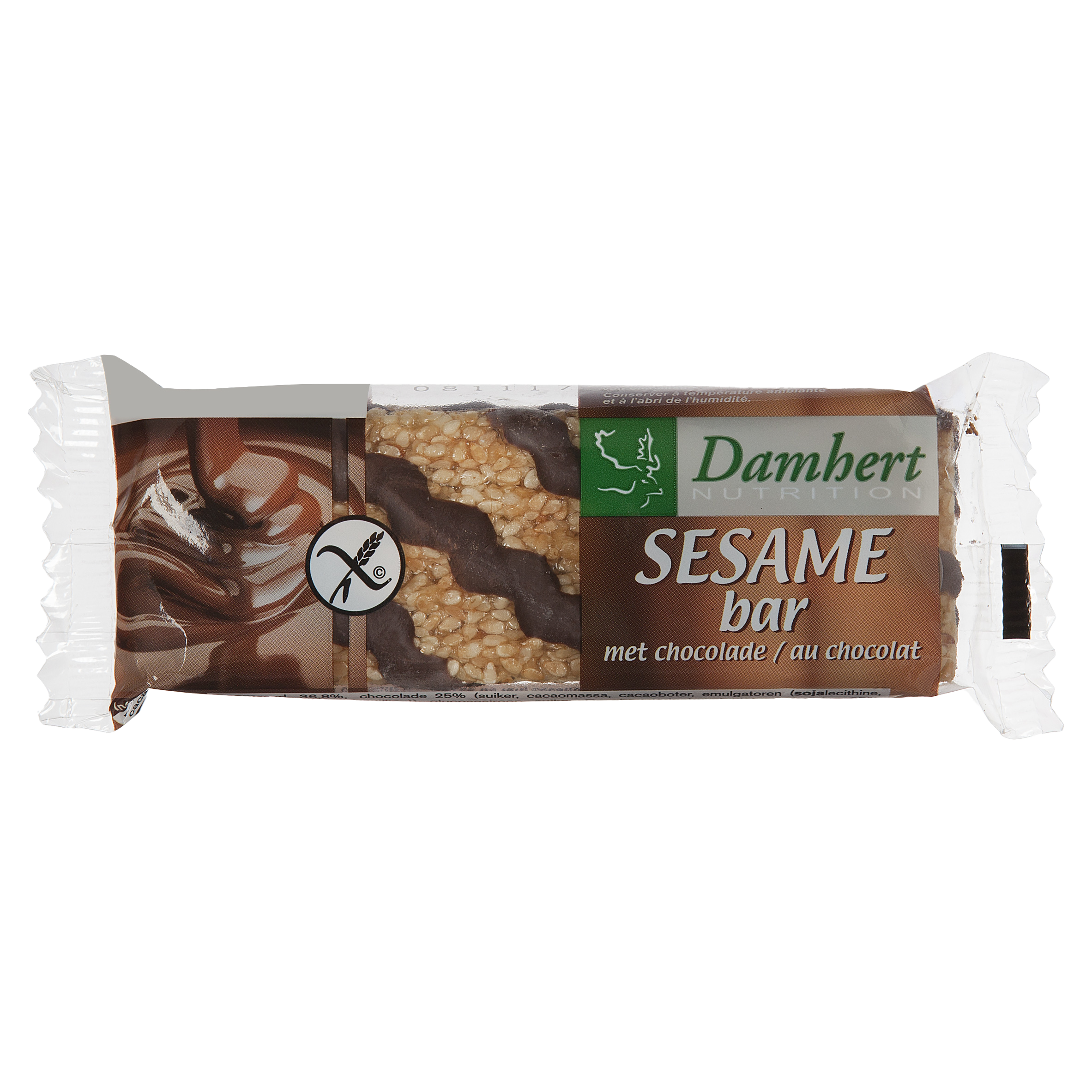 Damhert Sesambar chocolade glutenvrij 45 Gram