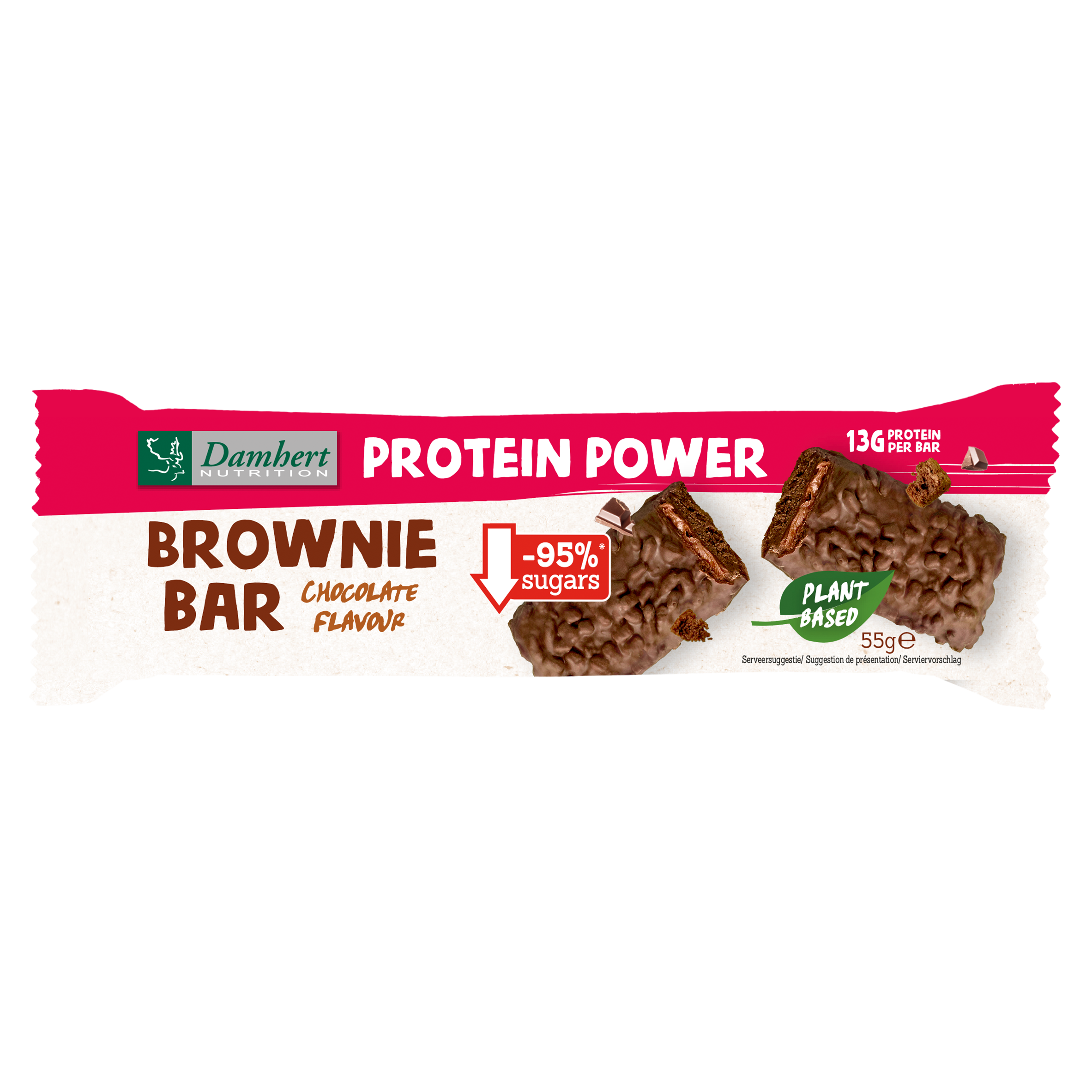 Damhert Protein brownie bar glutenvrij 55.00 Gram