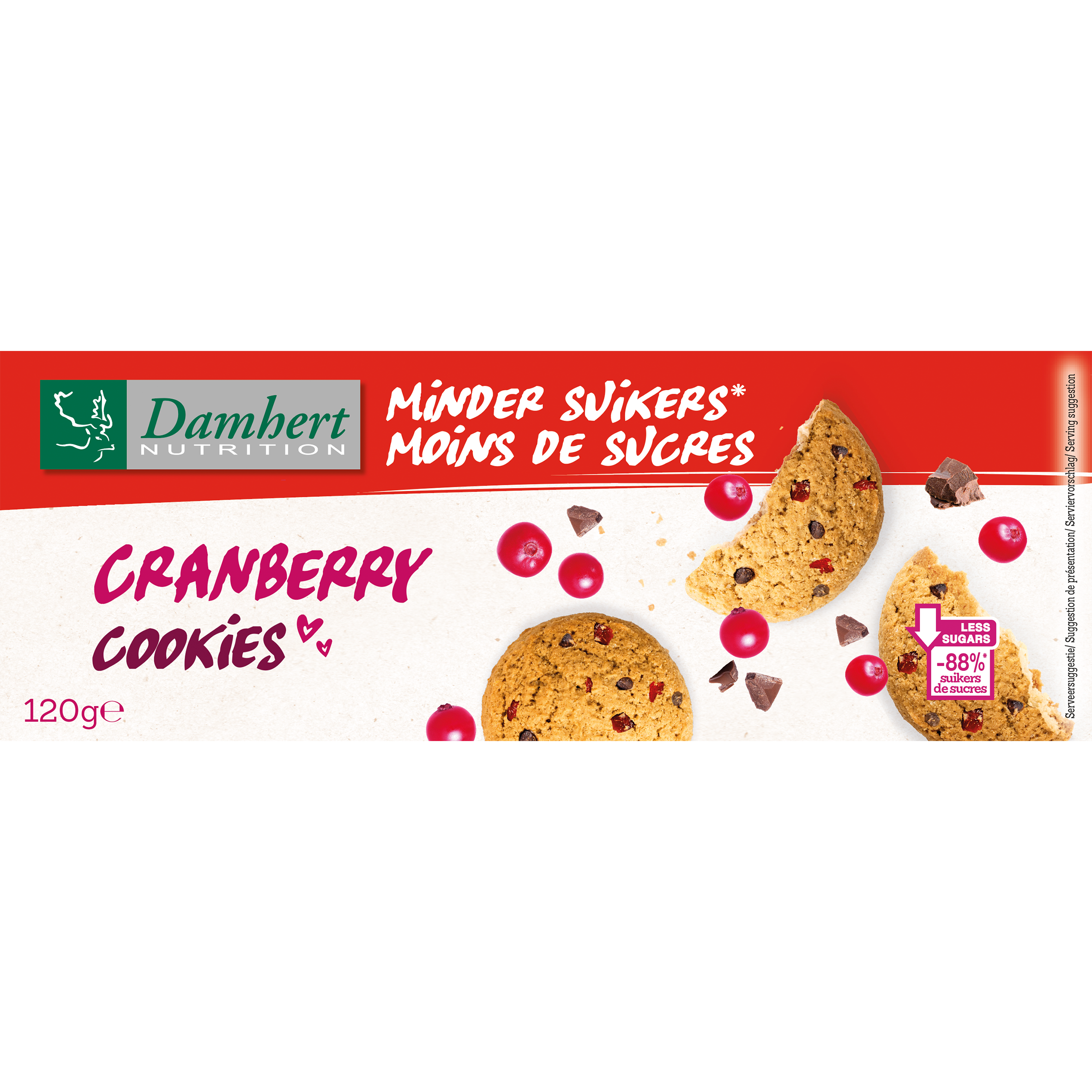 Damhert Cranberry cookies minder suiker 120 Gram