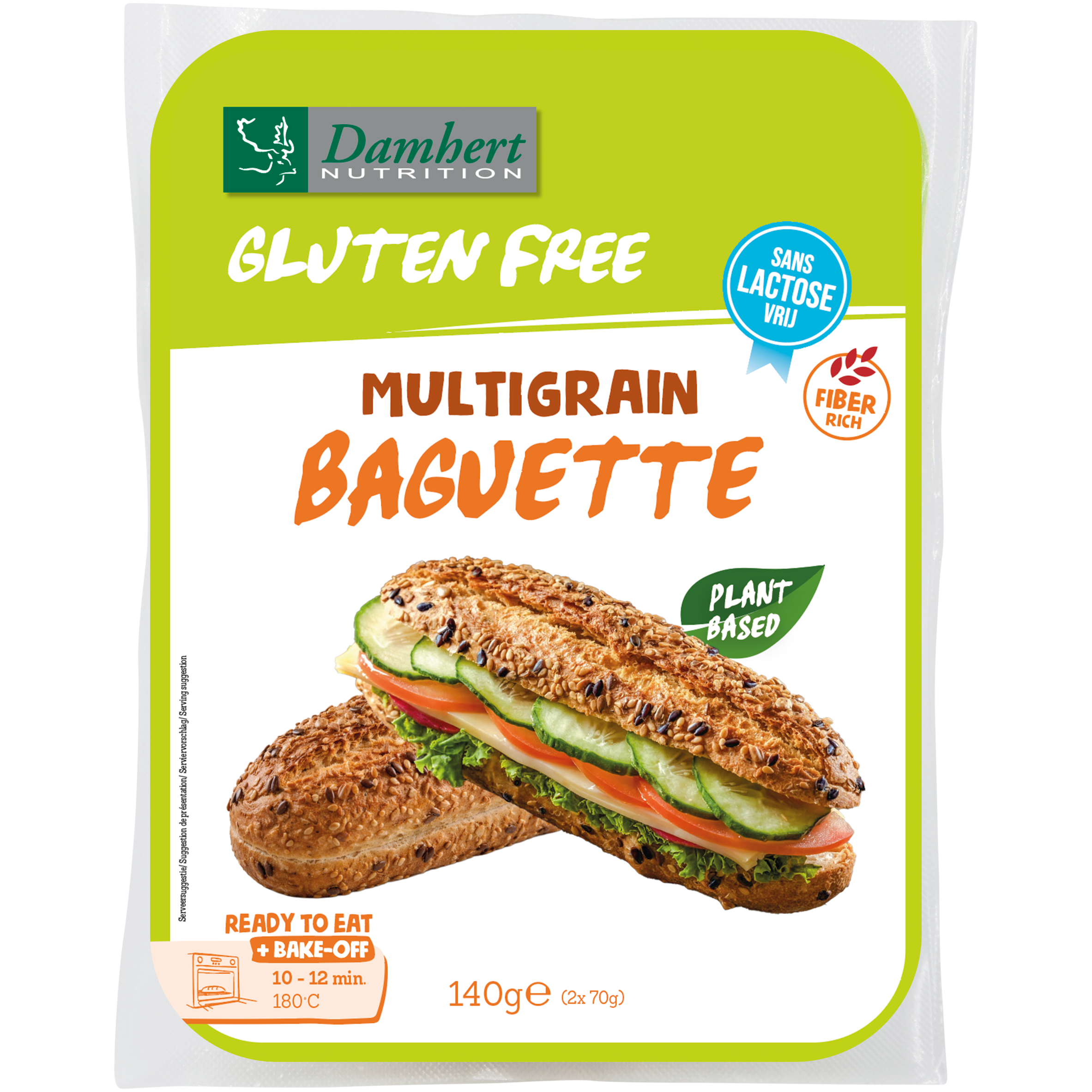 Damhert Glutenvrij Multigrain Baguette 140.00 Gram