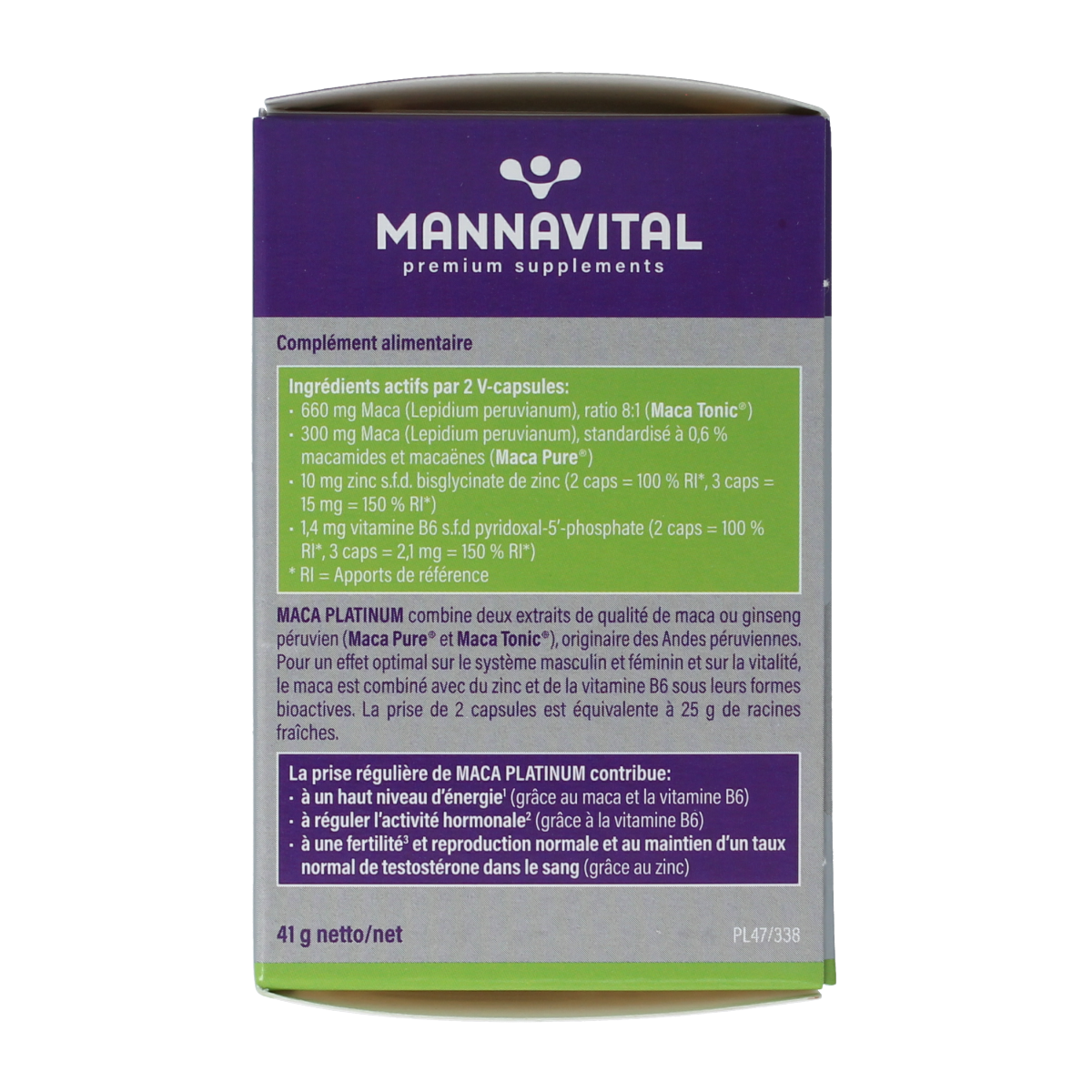 Mannavital Maca platinum 60.00 Vegetarische capsules