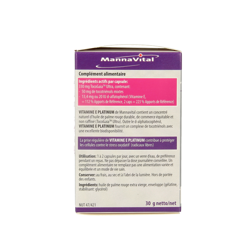 Mannavital Vitamine E platinum 60 Vegetarische capsules