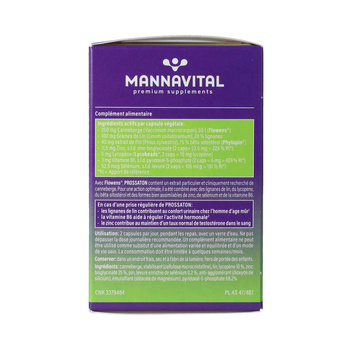 Mannavital Prossaton 60.00 Vegetarische capsules