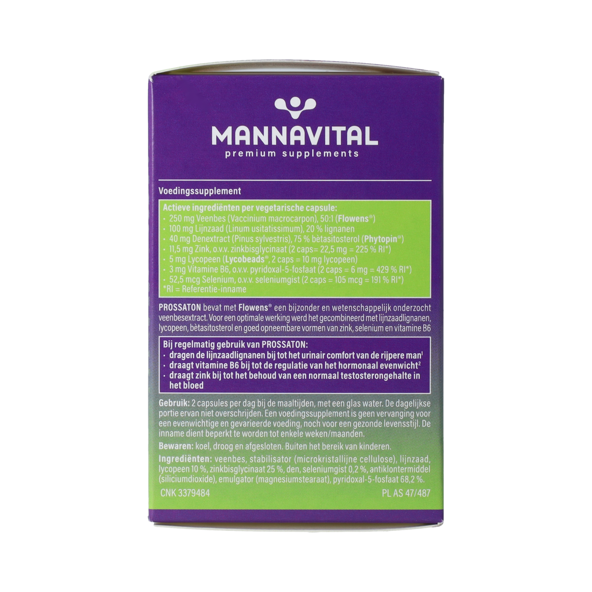 Mannavital Prossaton 60.00 Vegetarische capsules