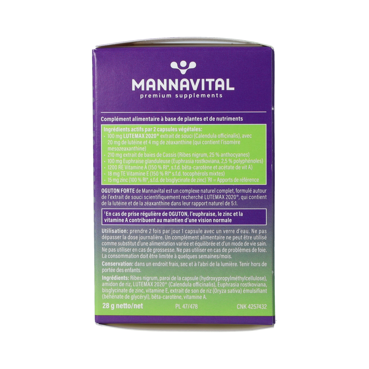 Mannavital Oguton forte 60.00 Vegetarische capsules
