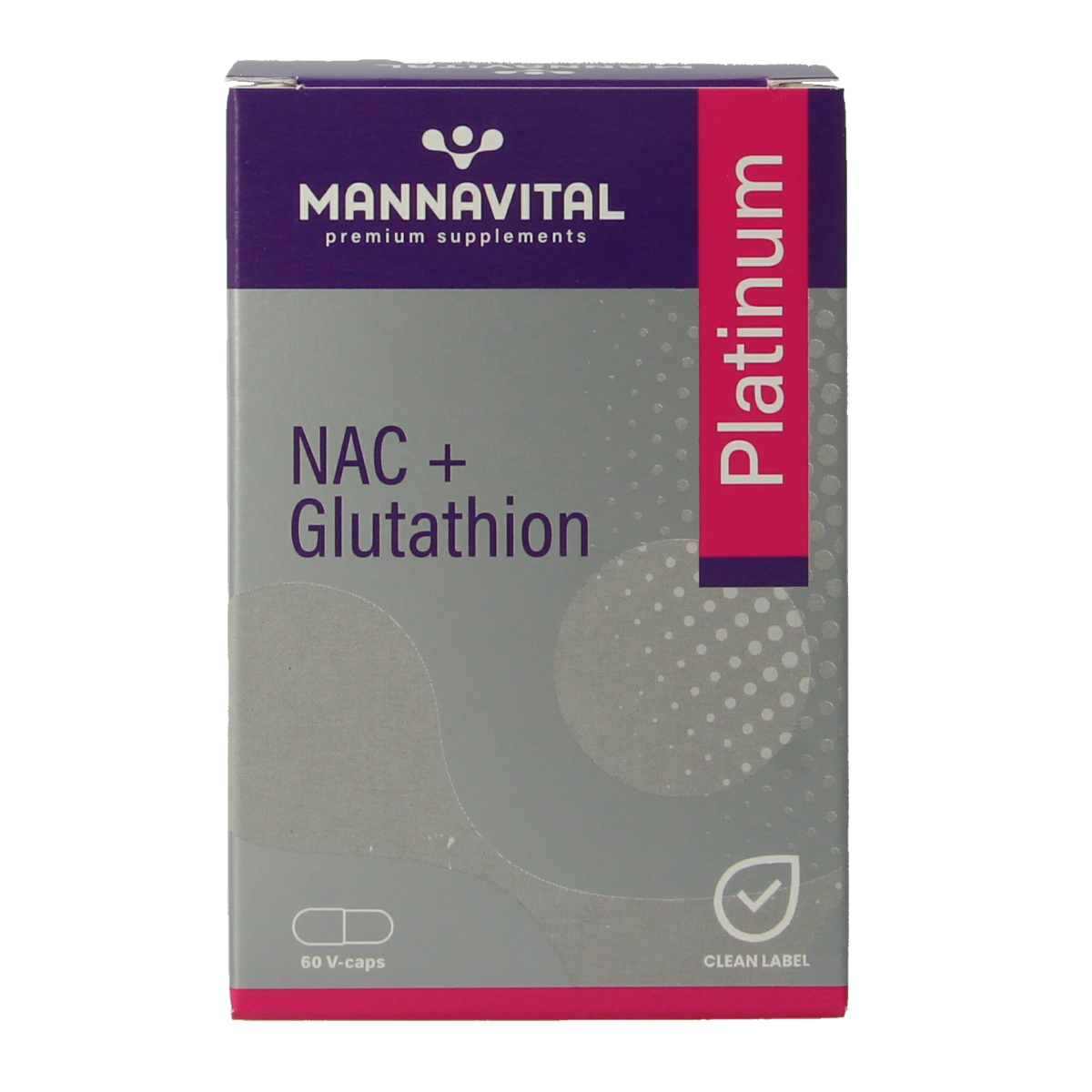Mannavital NAC + glutathion platinum 60.00 Vegetarische capsules