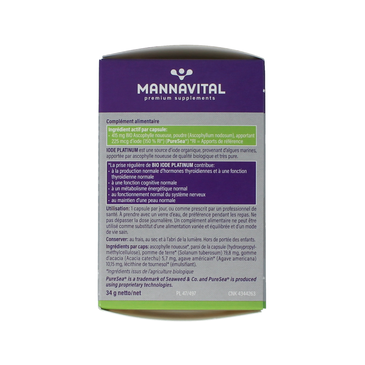 Mannavital Jodium bio platinum 90.00 Vegetarische capsules