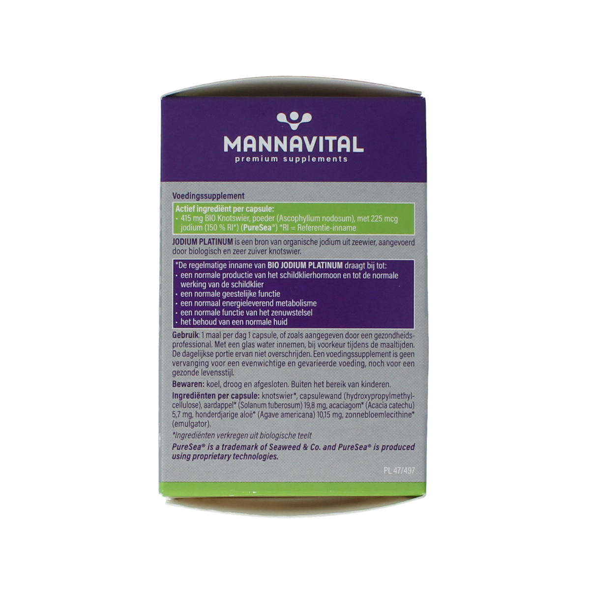 Mannavital Jodium bio platinum 90.00 Vegetarische capsules