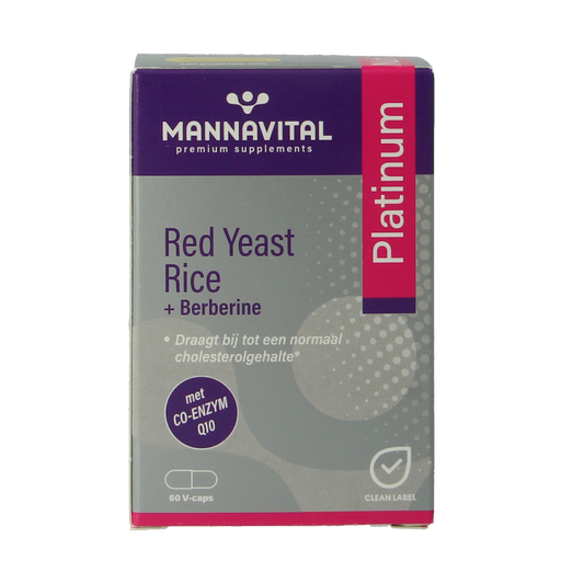 Mannavital Rode rijst + berberine platinum 60.00 Vegetarische capsules