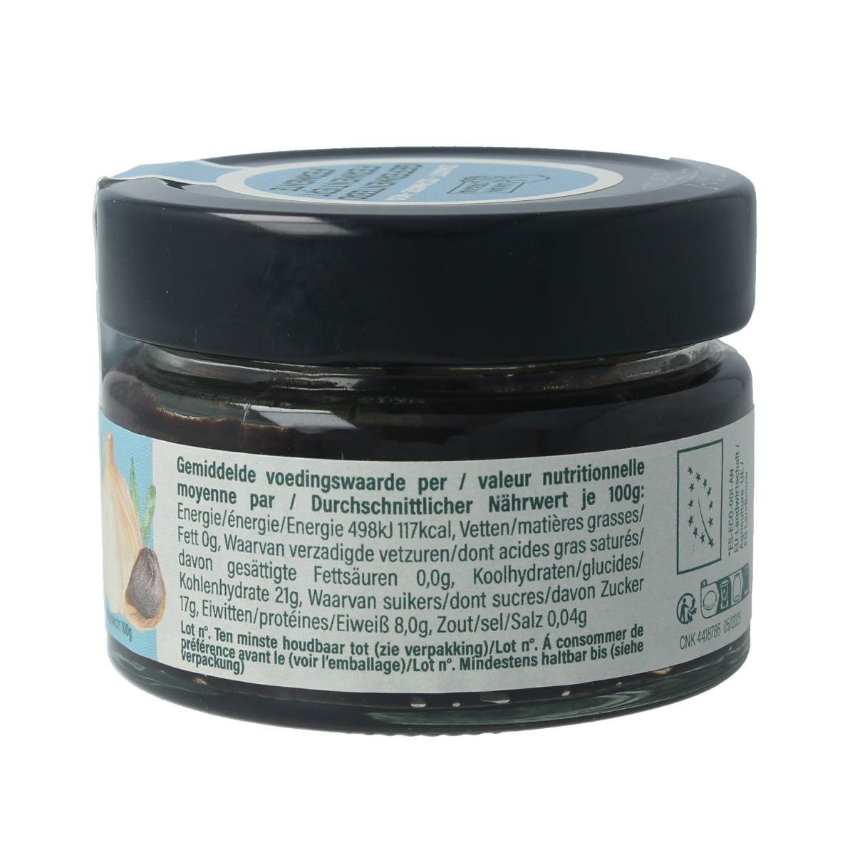 Amanprana Zwarte Knoflookpoeder pasta in 100g package, showcasing dark garlic powder for pasta and rice dishes.