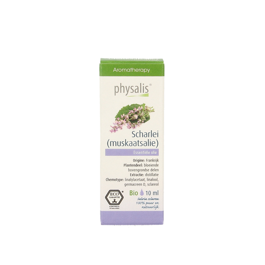 Physalis Scharlei organic essential oil in a 10ml glass bottle, with a white label and dropper cap, designed for aromatic use.