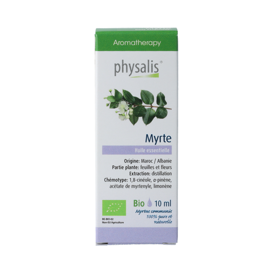 Physalis Mirte bio herbal preparation in a 10ml bottle, part of Physalis' herbal remedy collection.
