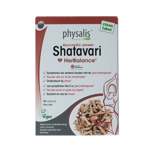 Physalis Shatavari capsules in a bottle, dietary supplement with herbal ingredients for women's health, natural nutrition.