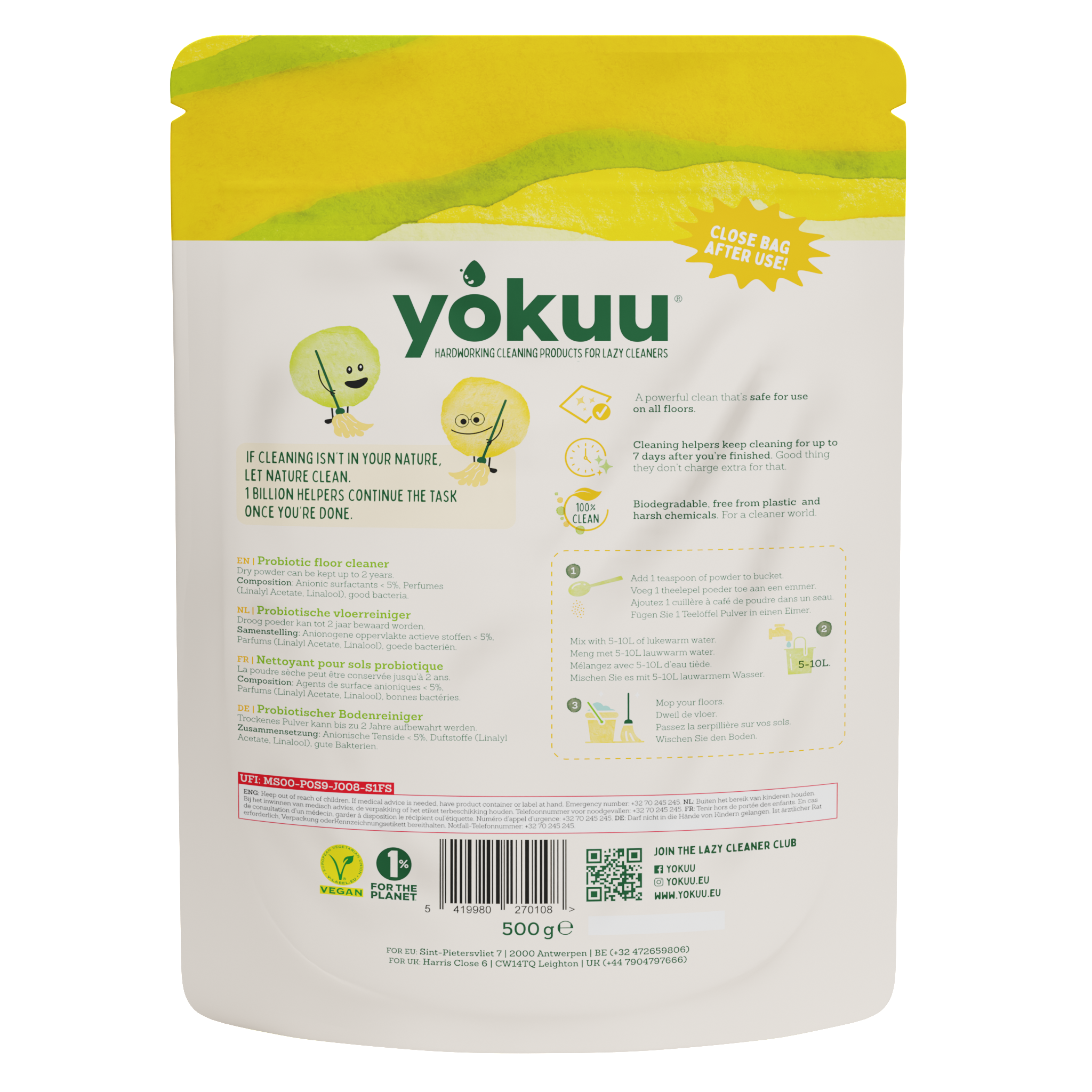 Yokuu Vloerreiniger poeder 500 Gram