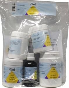 Holisan 6 Weken programma compleet set of herbal preparations with various bottles and packaging for wellness.