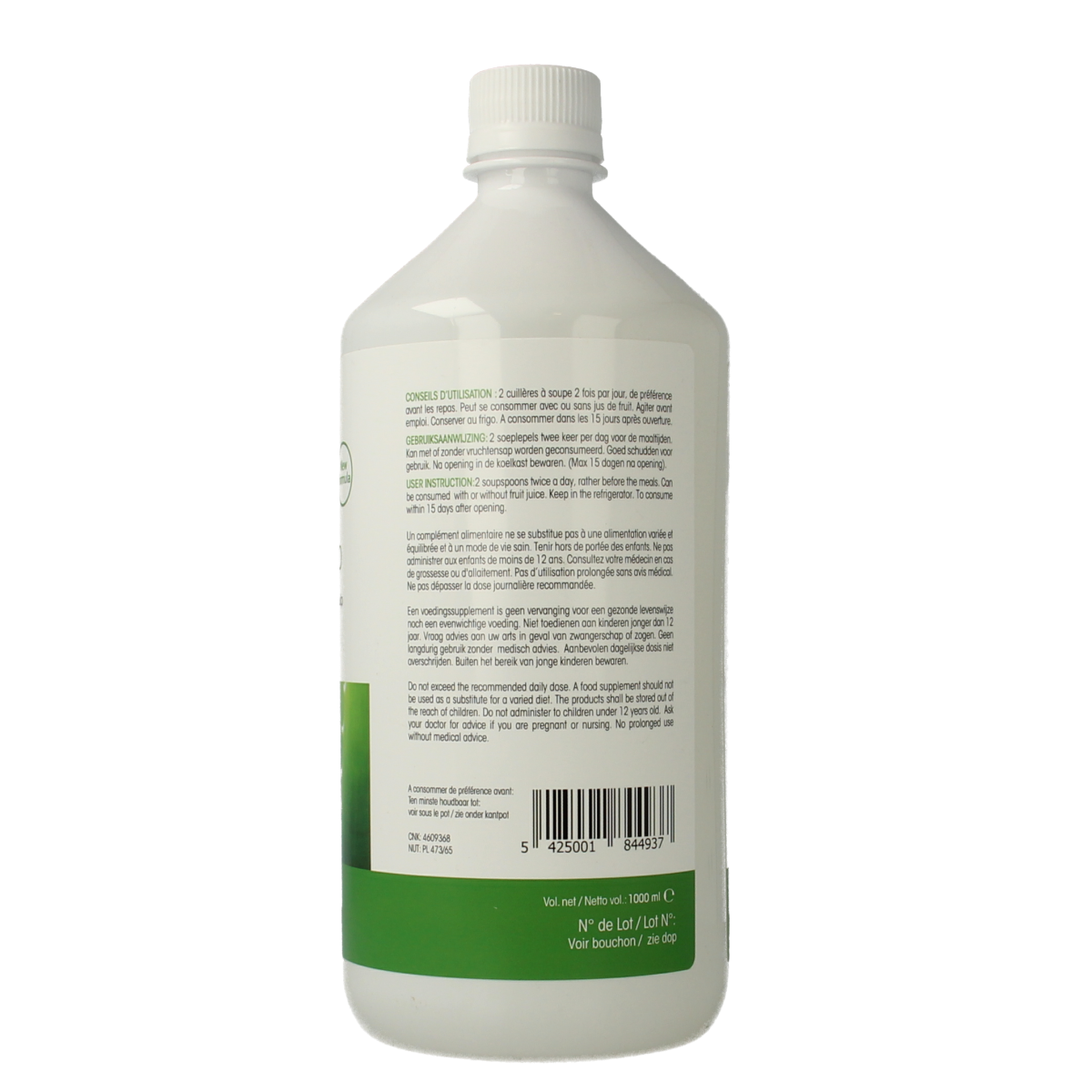Vera Sana Aloe Vera sap zonder pulp in 1 liter bottle, natural drink from Aloe Vera, healthy beverage option