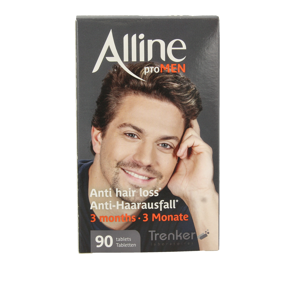 Trenker Alline Promen 90.00 multivitamin tablets in a blister pack, featuring colorful tablets for daily nutritional support.